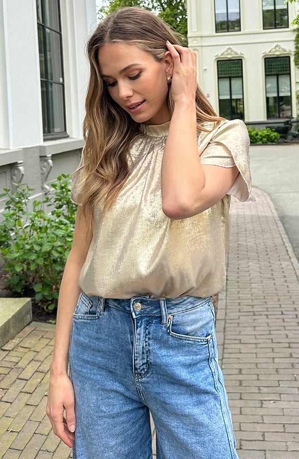 Col Neck Top Metallic – shirts & tops — foto 11