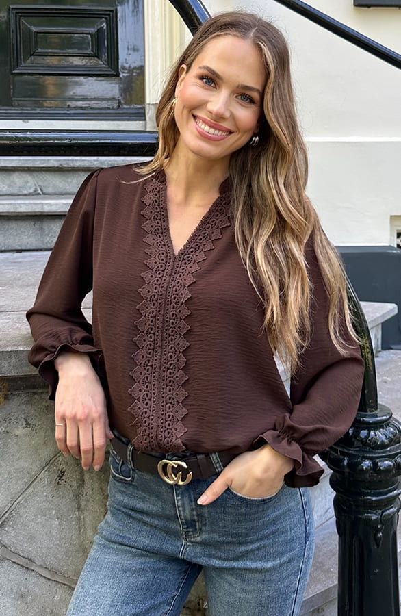Boho Blouse Kant Bibi Choco – kleding — foto 3