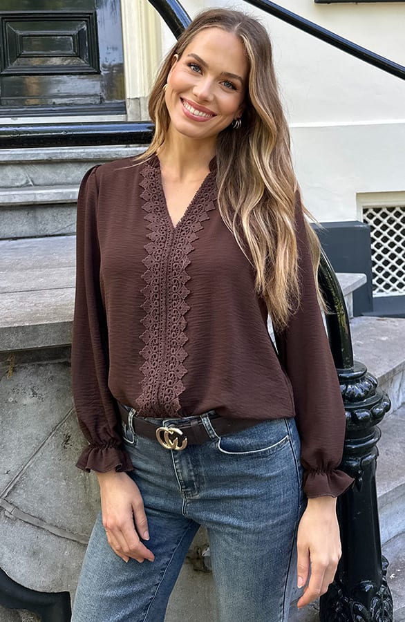 Boho Blouse Kant Bibi Choco – kleding — foto 5