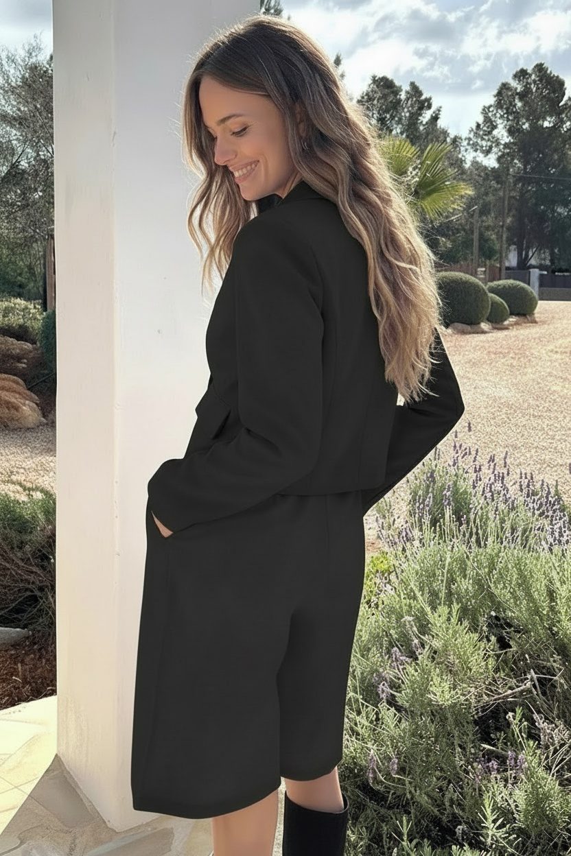 Korte V-hals Blazer Zwart – blazers — foto 3