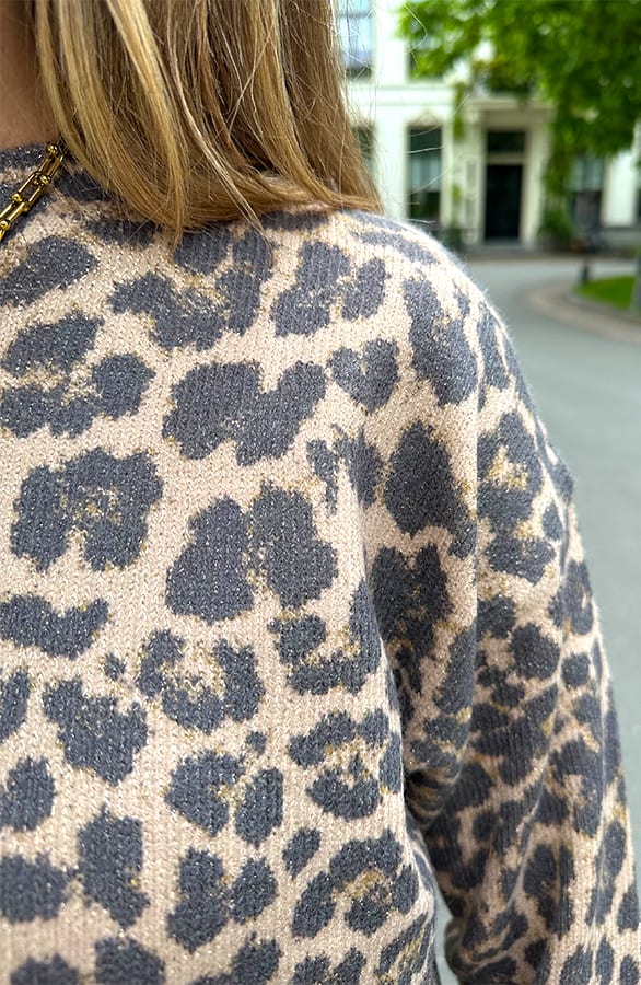 Gebreid Leopard Sweater Keira Beige – truien, foto 6
