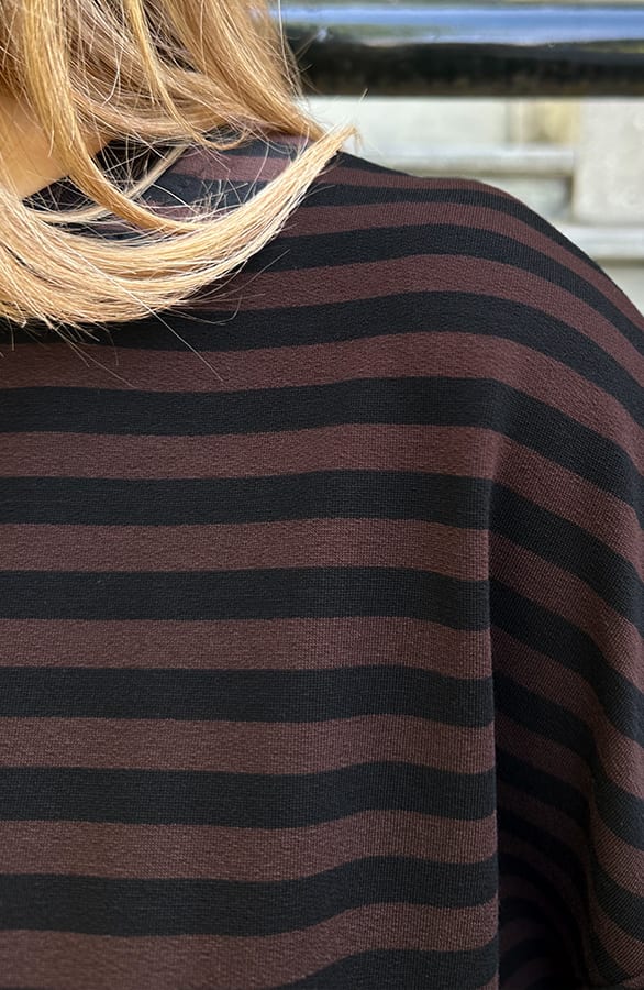 Oversized Gestreepte Katoenen Top Choco Zwart – shirts & tops — foto 6