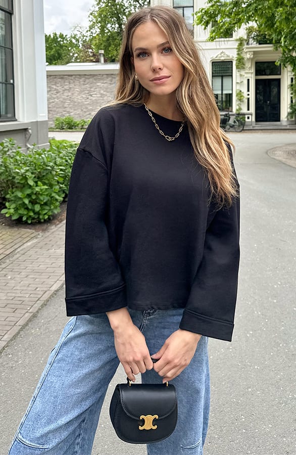 Oversized Katoen Shirt Zwart – shirts & tops — foto 10