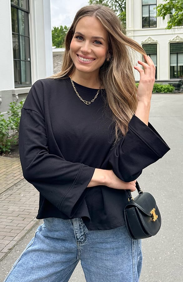 Oversized Katoen Shirt Zwart – shirts & tops — foto 7