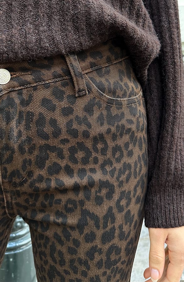 Wide Leg Jeans Dez Leopard Brown – flared broeken — foto 5