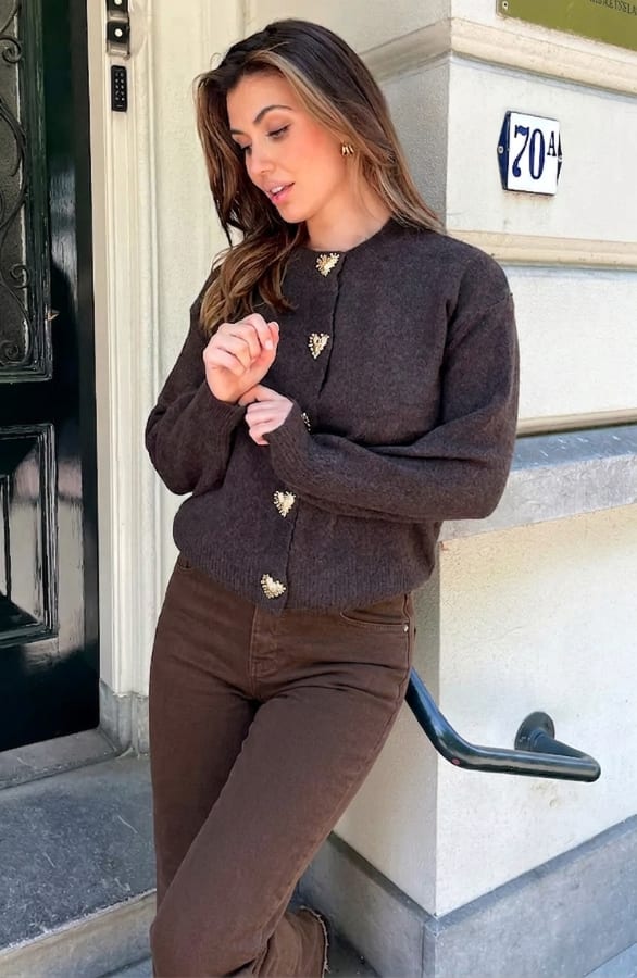 Knitted Hartjes Cardigan Choco – vesten — foto 5
