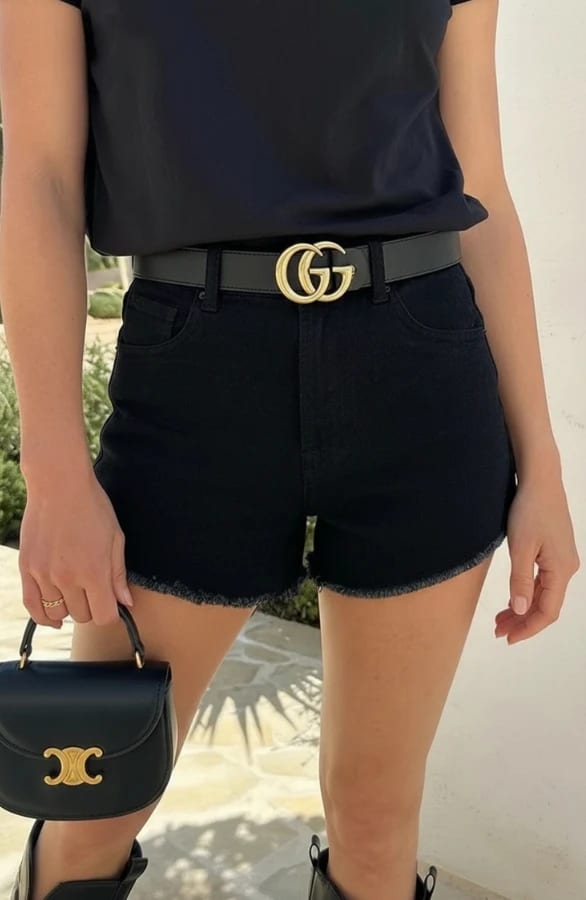 Denim Shorts Pip Zwart