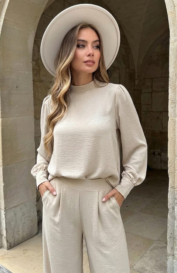 Blouse Long Sleeve Lilly Beige