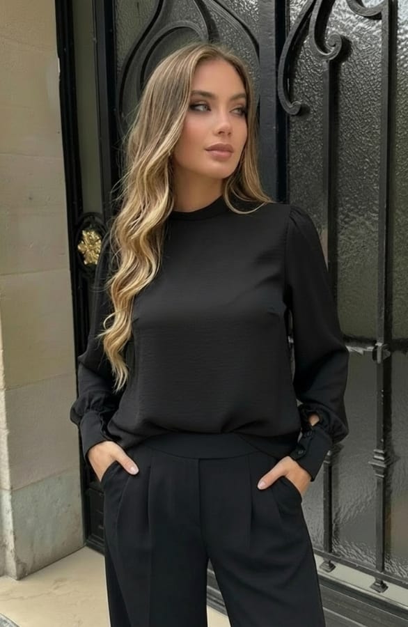 Blouse Long Sleeve Lilly Zwart – kleding — foto 3
