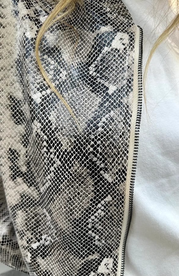 Bomber Jas Slangenprint Beige – jassen, foto 9
