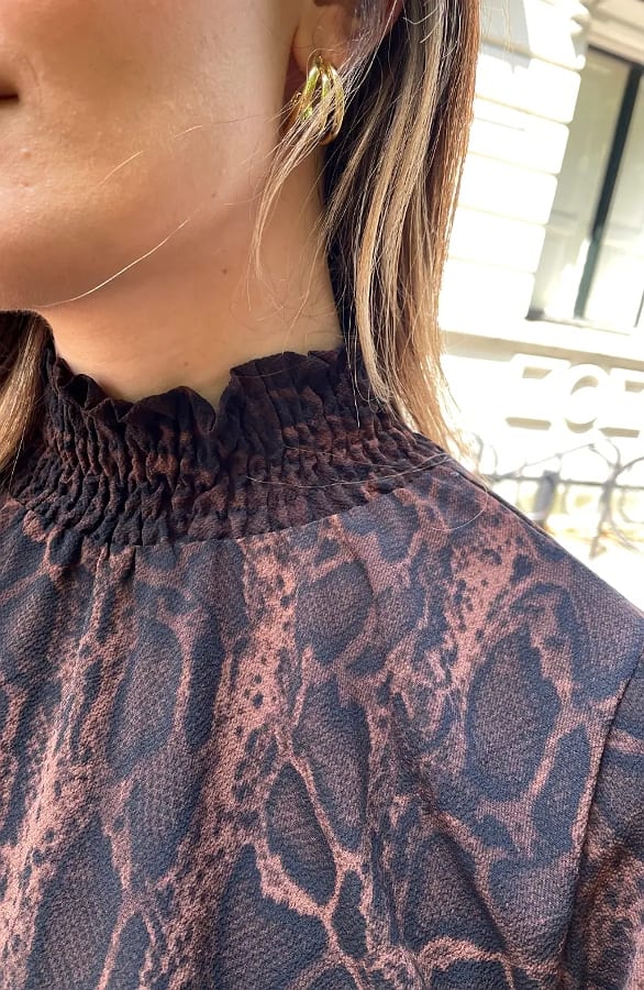 Col Blouse Met Slangenprint Philley Choco – shirts & tops — foto 5