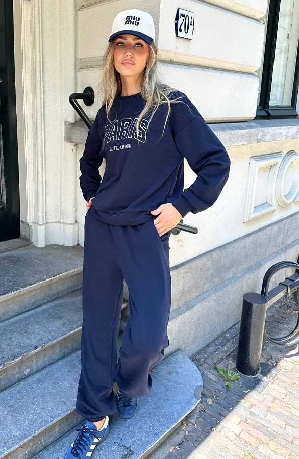 Comfy Oversized Sweater Paris Navy – truien — foto 7