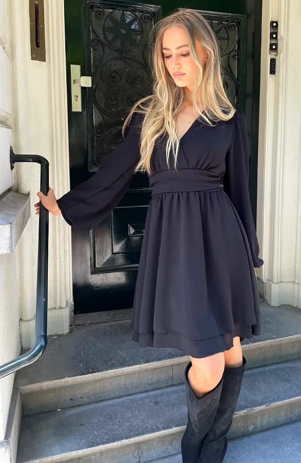 Elegant Bow Dress Zwart – alle jurkjes — foto 6