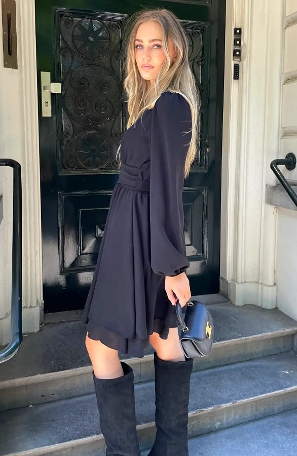 Elegant Bow Dress Zwart – alle jurkjes — foto 4