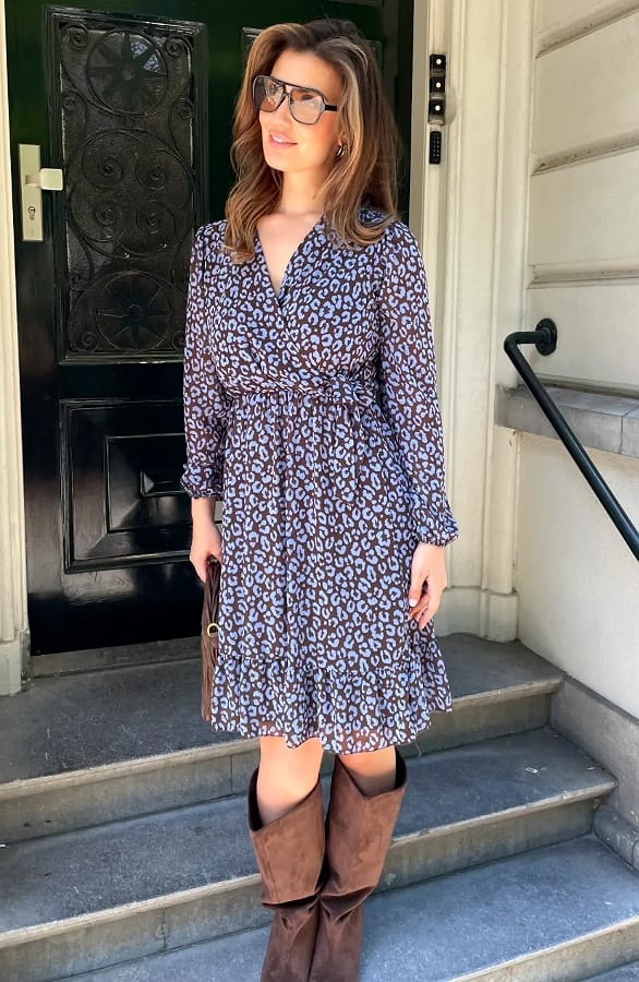 Elegant Dress Ellie Leopard Baby Blue – alle jurkjes — foto 5