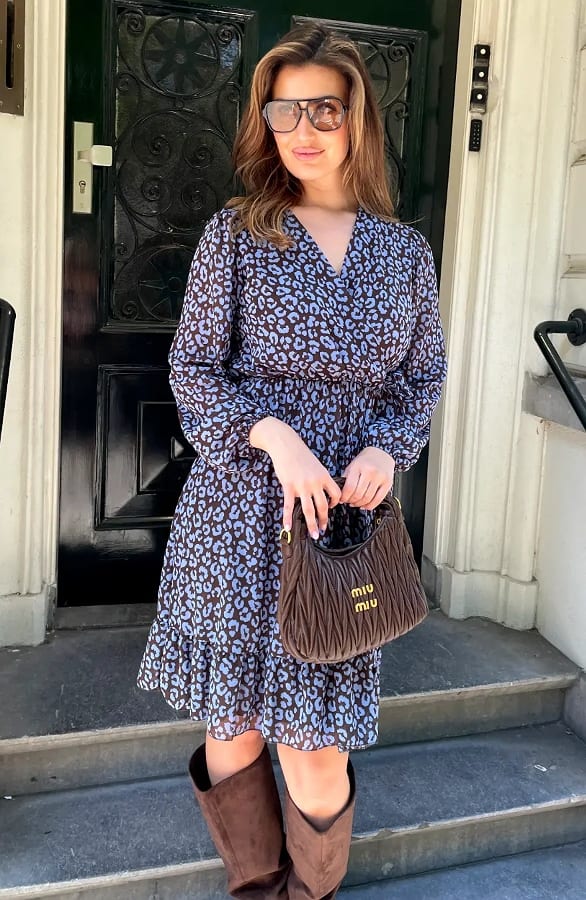 Elegant Dress Ellie Leopard Baby Blue – alle jurkjes — foto 2