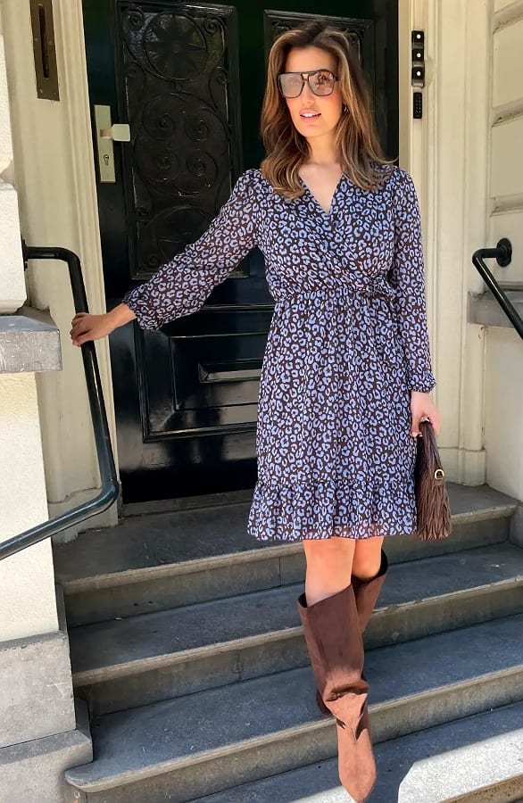 Elegant Dress Ellie Leopard Baby Blue – alle jurkjes — foto 4