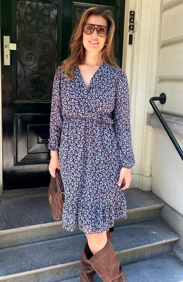 Elegant Dress Ellie Leopard Baby Blue – alle jurkjes — foto 3