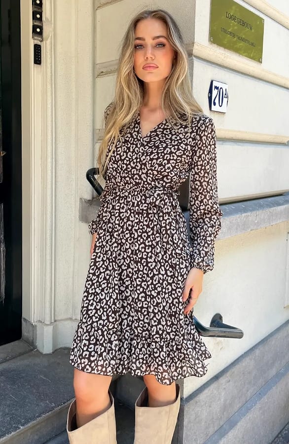 Elegant Dress Ellie Leopard Choco – alle jurkjes — foto 7