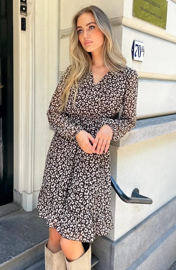 Elegant Dress Ellie Leopard Choco