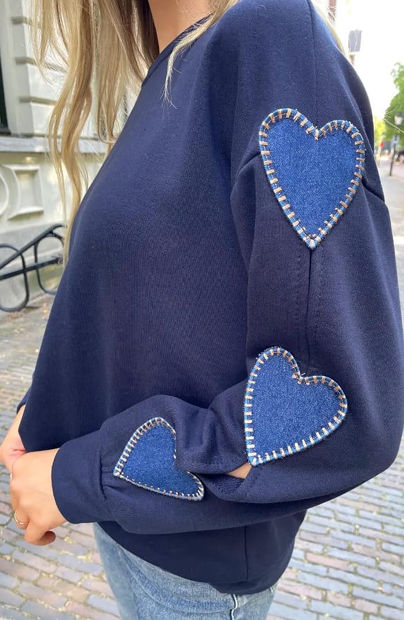 Knitted Heart Sweater Navy – truien — foto 6
