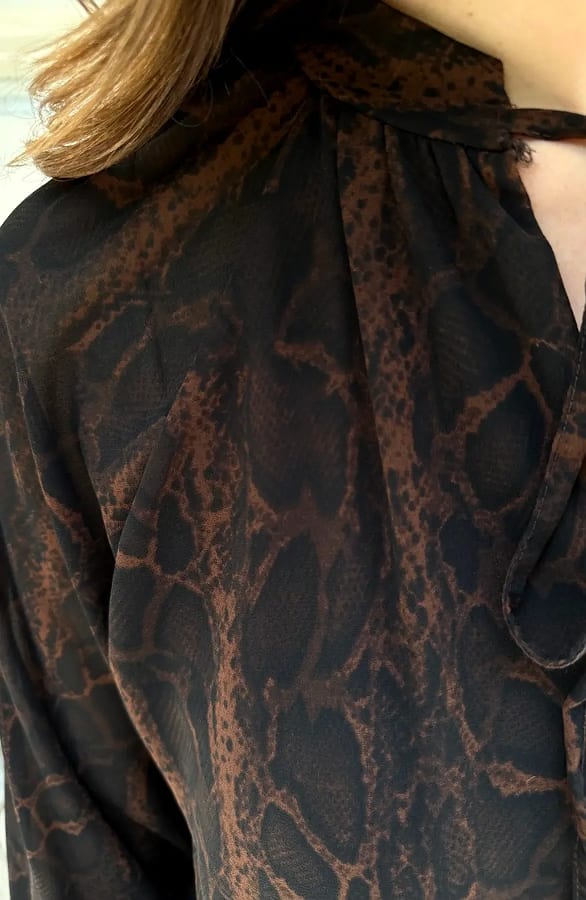 Laagjes Jurk Snake Print Choco – alle jurkjes — foto 7