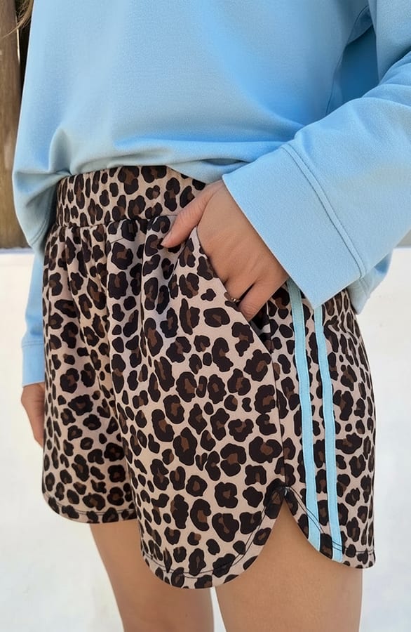 Leopard Short Met Bies Baby Blue