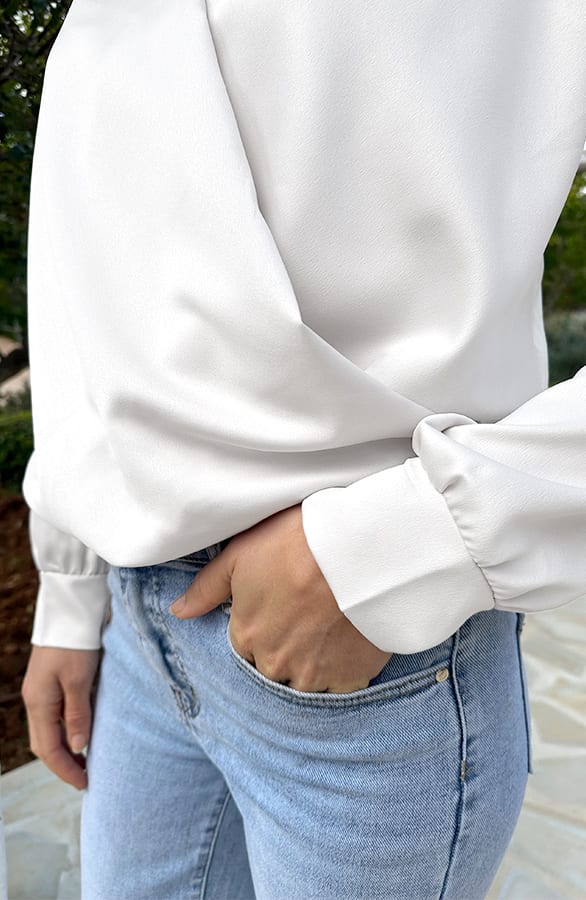 Limited Satijnen Blouse Lize Ecru – shirts & tops — foto 6