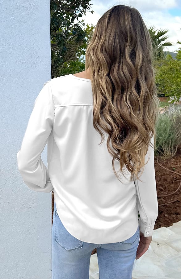 Limited Satijnen Blouse Lize Ecru – shirts & tops — foto 5
