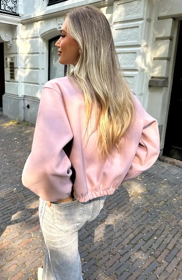 Lined Bomber Jacket Dust Pink – jassen — foto 5