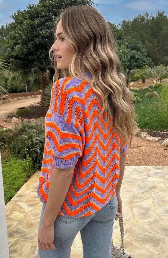 Lurex Zigzag Top Noély Paars – truien — foto 5