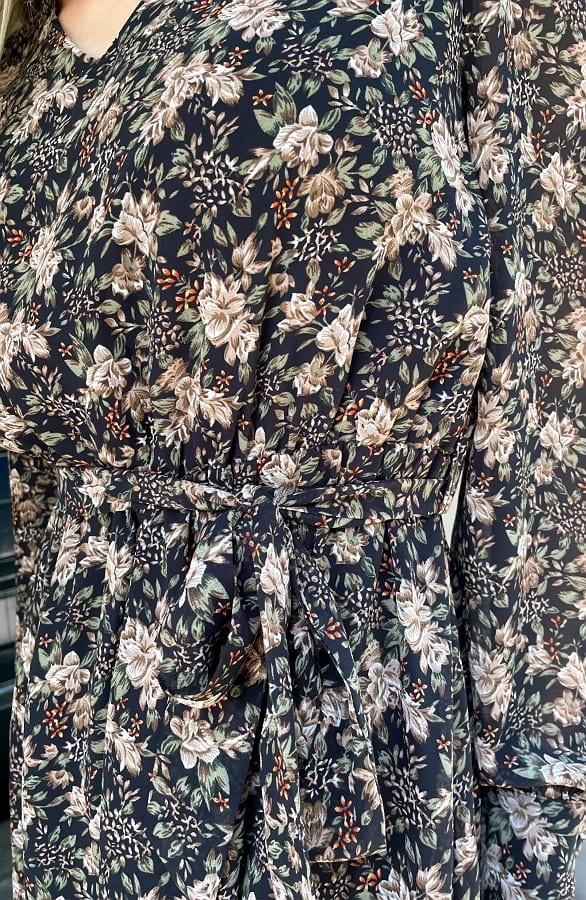Luxury Flower V-Neck Dress Army – alle jurkjes — foto 5