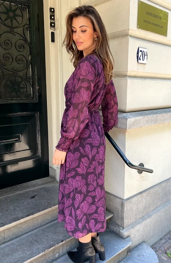 Maxi Dress Leaves Purple – alle jurkjes — foto 5