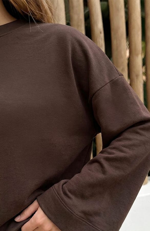 Oversized Katoen Shirt Choco – shirts & tops — foto 4