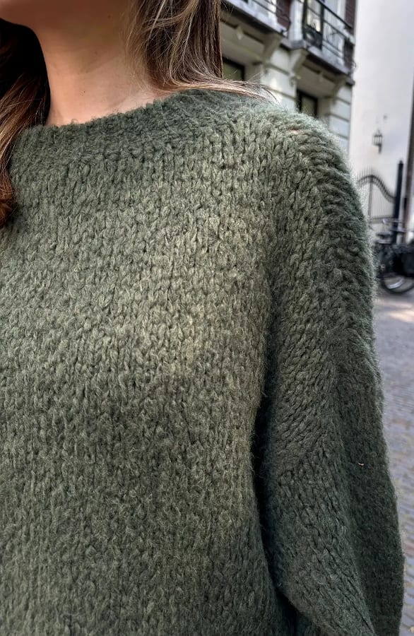 Oversized Knitted Trui Carli Army – truien — foto 6