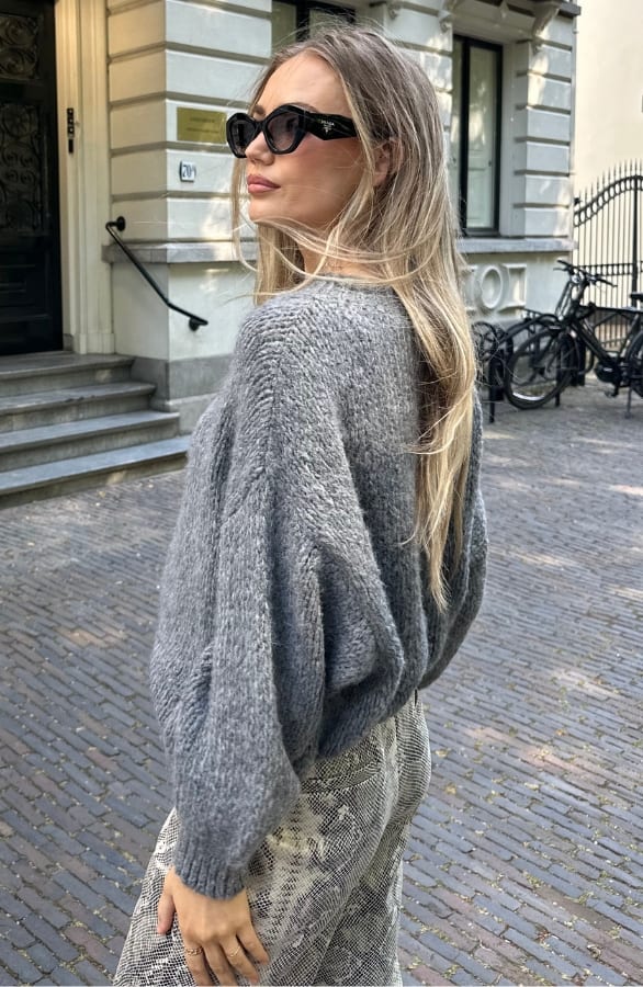 Oversized Knitted Trui Carli Grijs – truien — foto 2