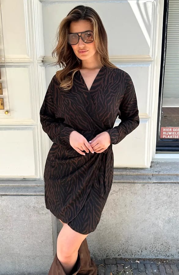 Overslag Jurk Zebraprint Choco – alle jurkjes — foto 6