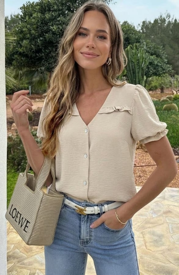Pofmouwen Top Met Ruffle Demi