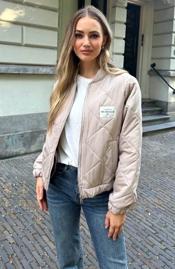 Quilted Jacket Muse Club Beige – jassen — foto 2
