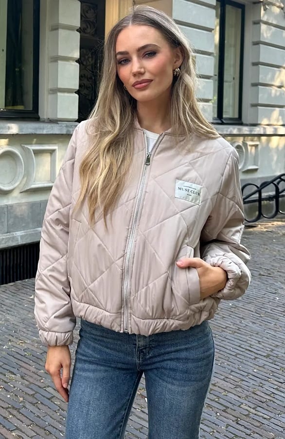 Quilted Jacket Muse Club Beige