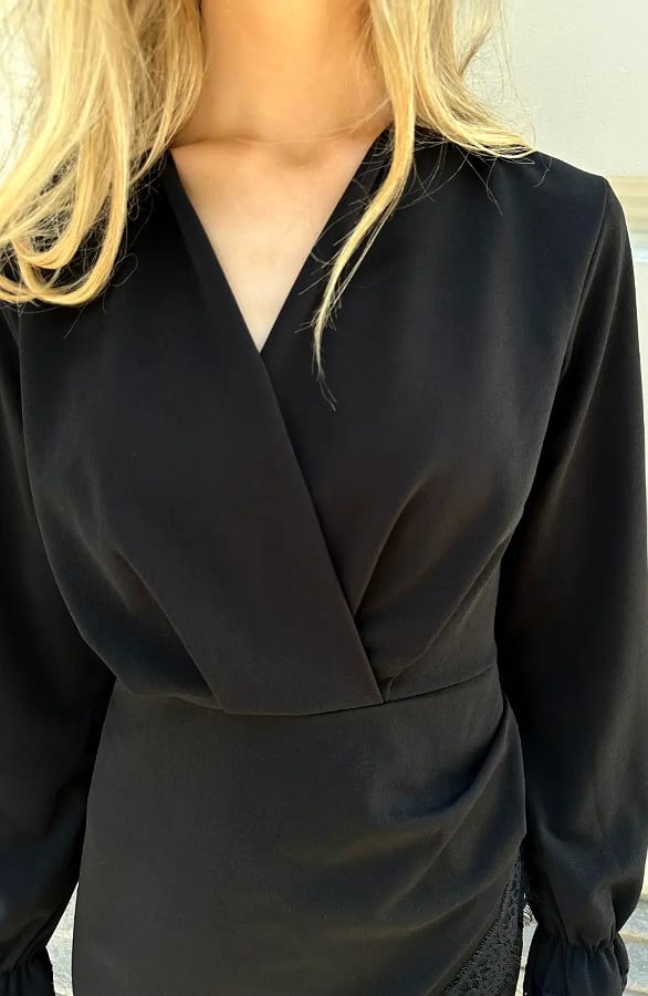 Scuba Wrap Dress Lace Black – alle jurkjes — foto 8