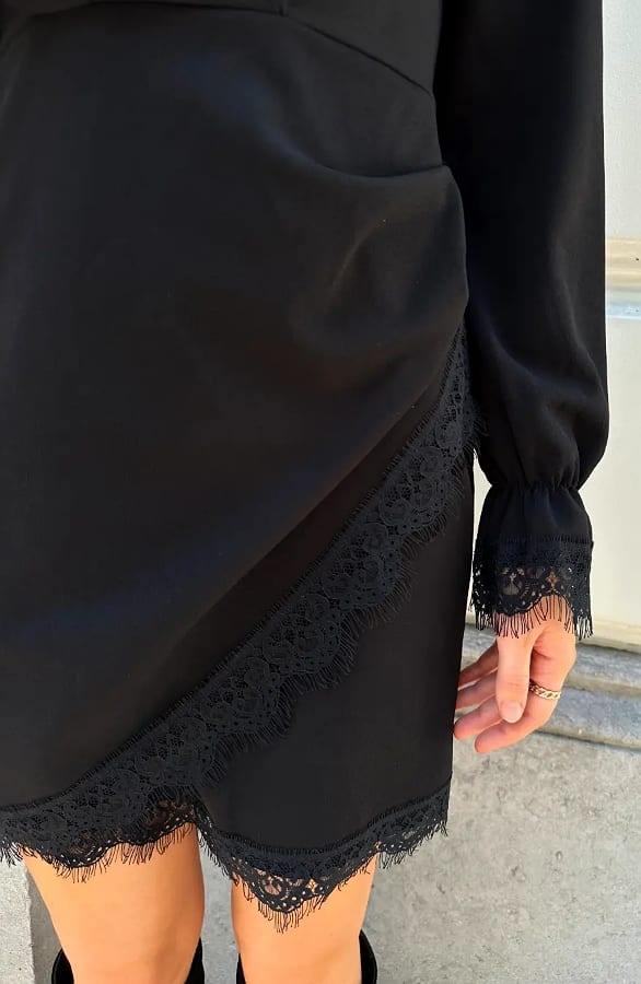 Scuba Wrap Dress Lace Black – alle jurkjes — foto 6