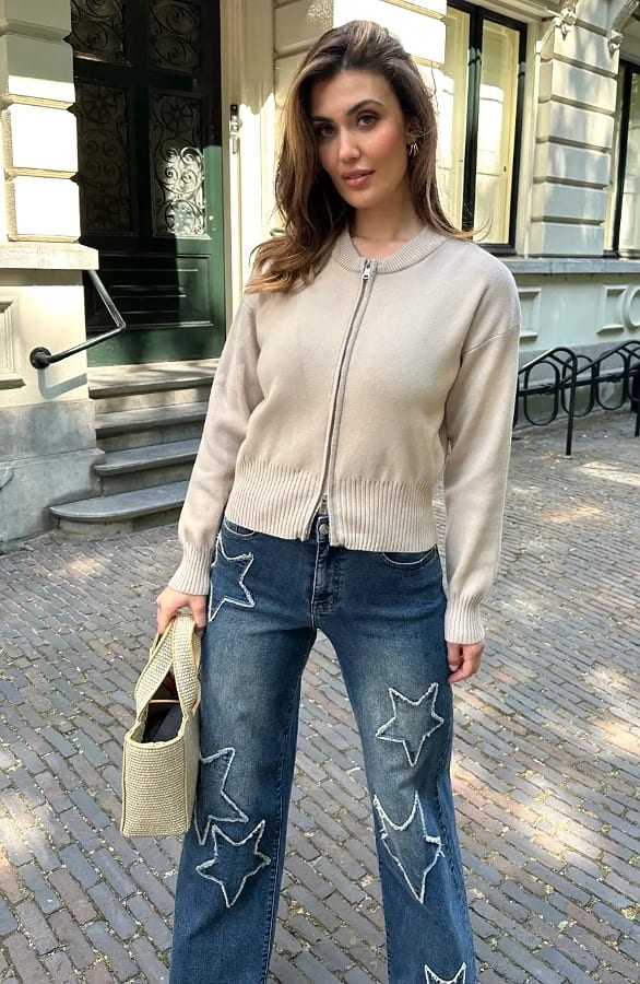 Soft Zip Cardigan Beige – vesten — foto 5