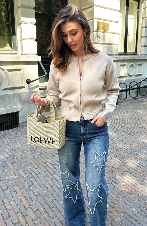 Soft Zip Cardigan Beige