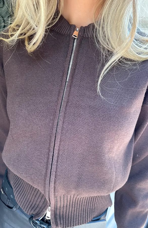 Soft Zip Cardigan Choco – vesten — foto 7
