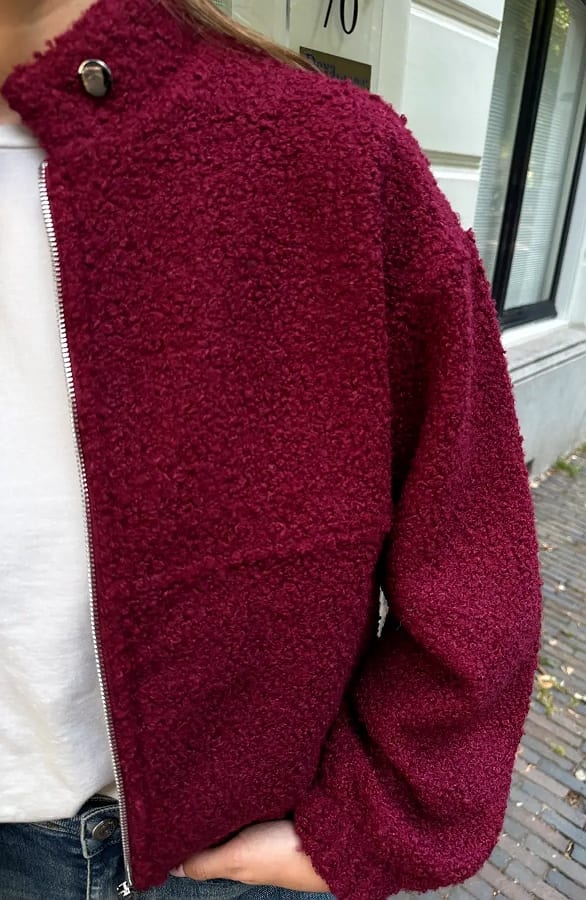 Teddy Bomberjas Burgundy – jassen — foto 4