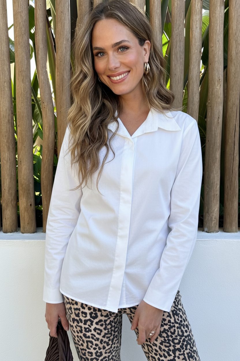 Tie Detail Blouse Ecru – kleding — foto 2