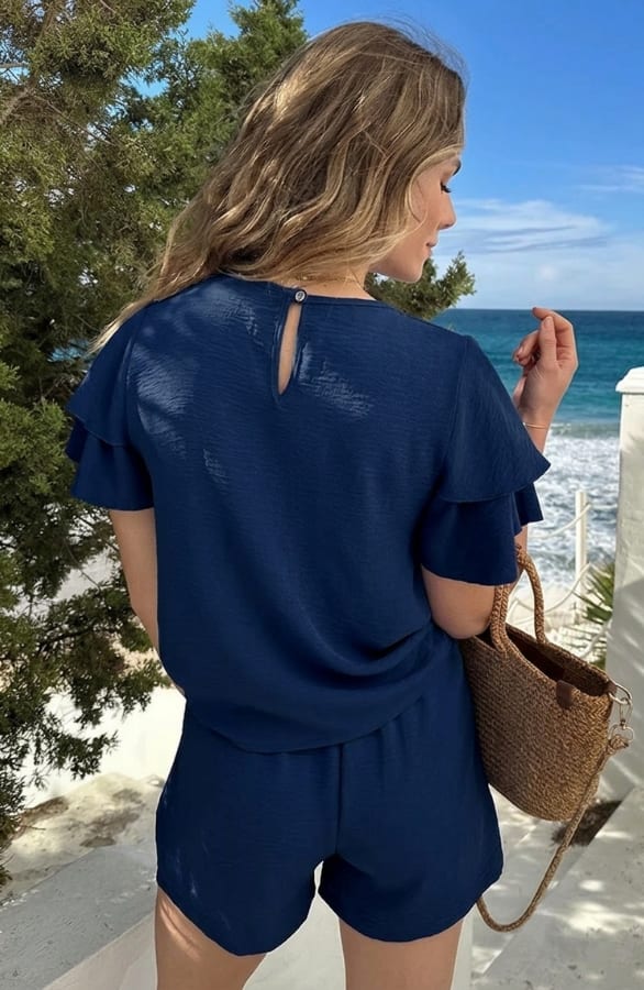 Top Met Ruffle Mouw Lilly Navy – shirts & tops — foto 5