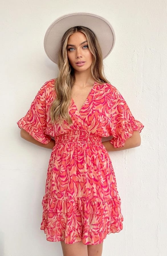 V-hals Print Dress Marrit