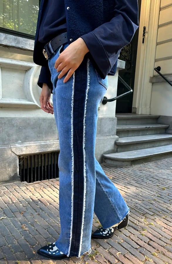 Wide Leg Jeans Dez Rafel Bies Mid Blue — foto 7
